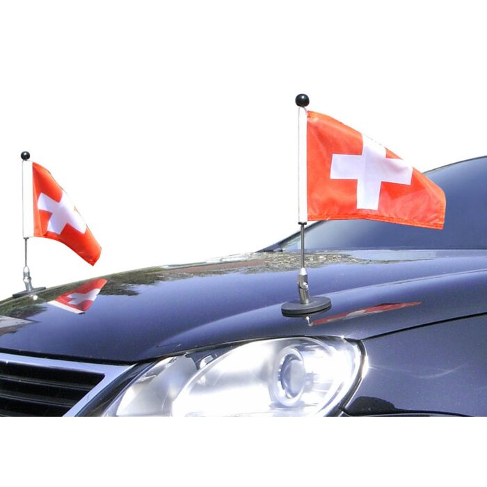 Autofahne mit Supermagnet: Diplomat-1.30 Schweiz Paar
