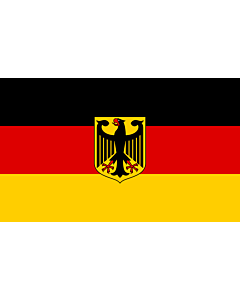 Fahne: Germany  unoff | State flag with coat of arms instead of  federal shield   unofficial variant