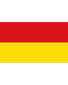 Fahne: Stadt Paderborn  Die Fahne der Stadt Paderborn zeigt die Farben Rot und Gold in zwei gleich breiten Längsstreifen
