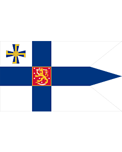 Fahne: Presidential Standard of Finland | Swallow-tailed state flag for the president of the Republic of Finland | Presidenta Finské republiky