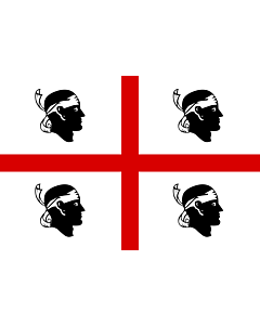 Fahne: Sardinia | It is easy to put a border around this flag image | Regione autonoma italiana Sardegna | Sa regione autònoma de sa Sardinna