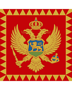 Fahne: Presidential Standard of Montenegro | Standard of the President of Montenegro  on land | Predsjednika Crne Gore  na kopnu | Predsjednička zastava Predsjednika Crne Gore  na kopnu