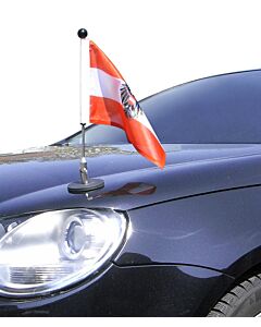  magnetisch haftender Autofahnen-Ständer Diplomat-1 Österreich mit Dienst-Wappen 