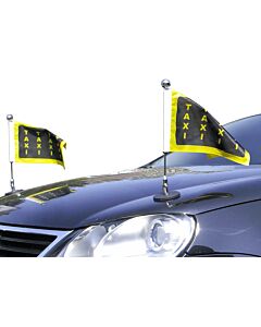 Paar  magnetisch haftender Autofahnen-Ständer Diplomat-1.30-Chrome mit individuell bedruckter Fahne