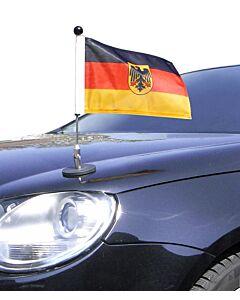  magnetisch haftender Autofahnen-Ständer Diplomat-1.30 Deutschland mit Dienst-Wappen 